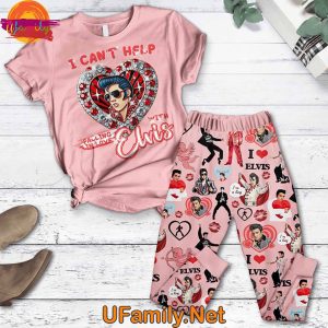 Elvis Presley Can’t Help Falling In Love T Shirt Pajama Set