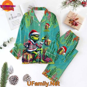 Fish Band Grinch Christmas Pajama Set – Cozy & Unique Holiday Sleepwear