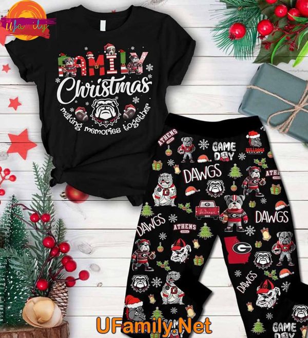 Georgia Bulldogs Family Christmas T Shirt Pajamas – Making Memories Together