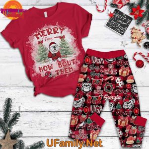 Georgia Bulldogs Football T Shirt Pajama Gifts For Christmas 5