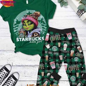 Girl Grinch Starbucks T Shirt Pajamas Set