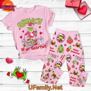 Grinch Be My Valentine 2025 T Shirt Pajama Set