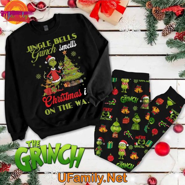 Grinch Jingle Bells Christmas 2024 Pajama Set