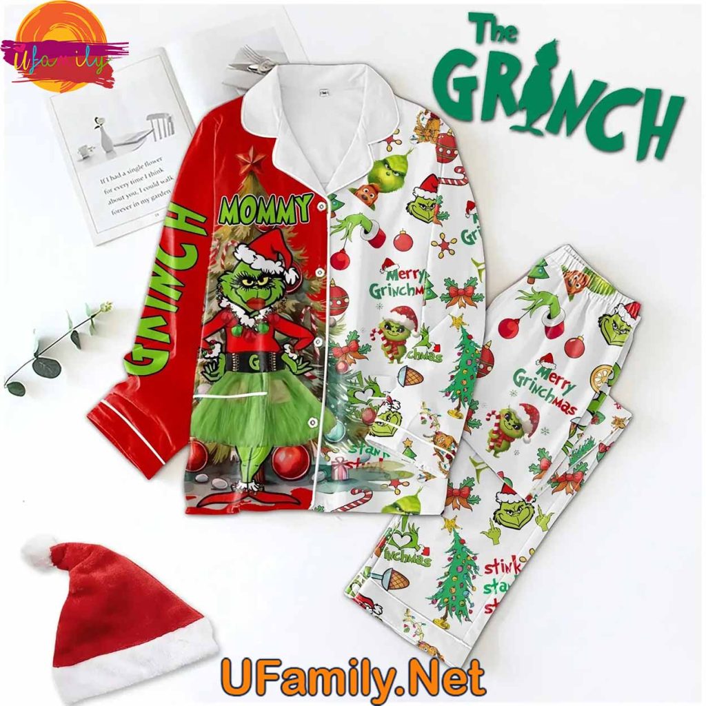 Grinch Mom Christmas Pajama Set