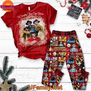 Hank Williams Jr Christmas T Shirt Pajama Set 1