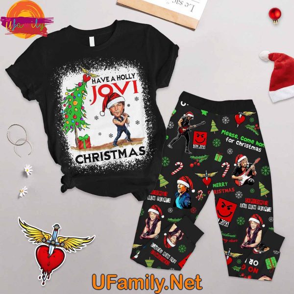 Have A Holy Christmas Bon Jovi T Shirt Pajama Set