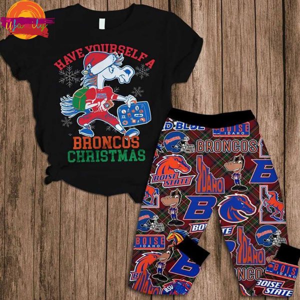 Have Yourself A Broncos Christmas T Shirt Pajama Set