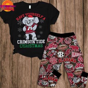 Have Yourself A Crimson Tide Christmas T Shirt Pajama Set 1