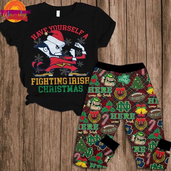 Have Yourself A Fighting Irish Christmas T Shirt Pajama Set