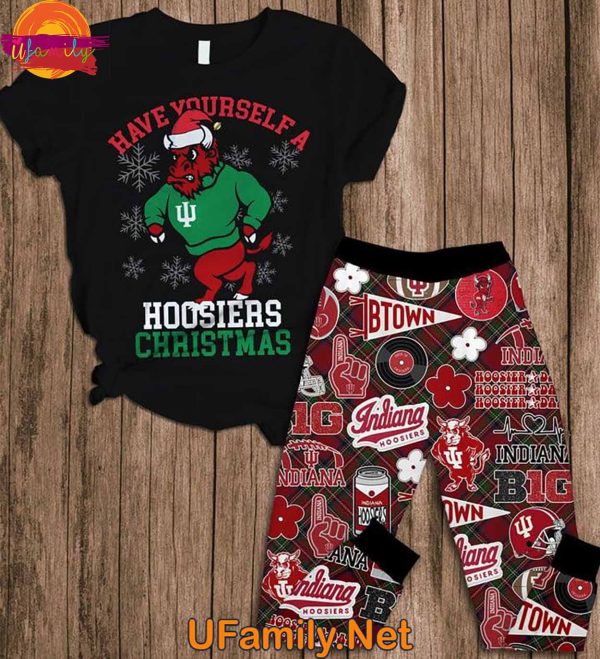 Have Yourself A Indiana Hoosiers Christmas T Shirt Pajama Set