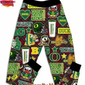 Have Yourself A Oregon Ducks Christmas T Shirt Pajama Set 3