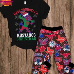 Have Yourself A SMU Mustangs Christmas T Shirt Pajama Set