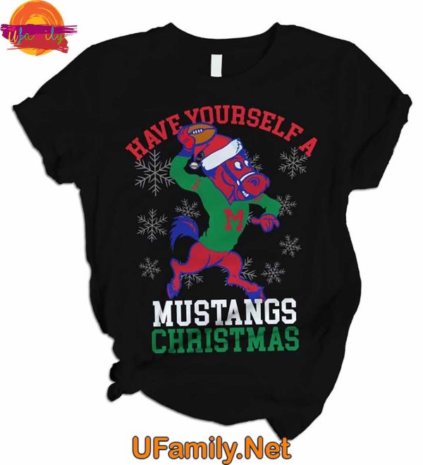 Have Yourself A SMU Mustangs Christmas T Shirt Pajama Set