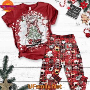 Have a Glory Christmas With Georgia Bulldogs T Shirt Pajama Set 5