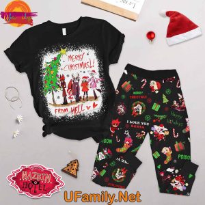 Hazbin Hotel Merry Christmas T Shirt Pajama Set 1