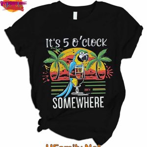 Its 5 oclock somewhere Tropical Parrot T Shirt Pajama Set 2