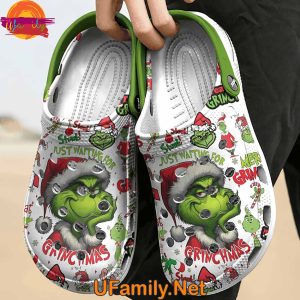 Just Waiting For Grinchmas Christmas Custom Crocs Clogs 3