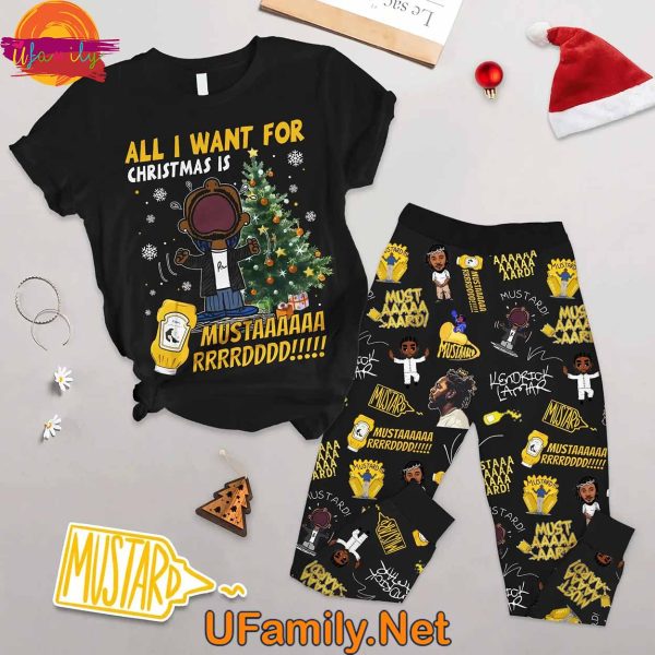 Kendrick Lamar 2024 Mustard Is All I Want For Christmas T Shirt Pajama Set