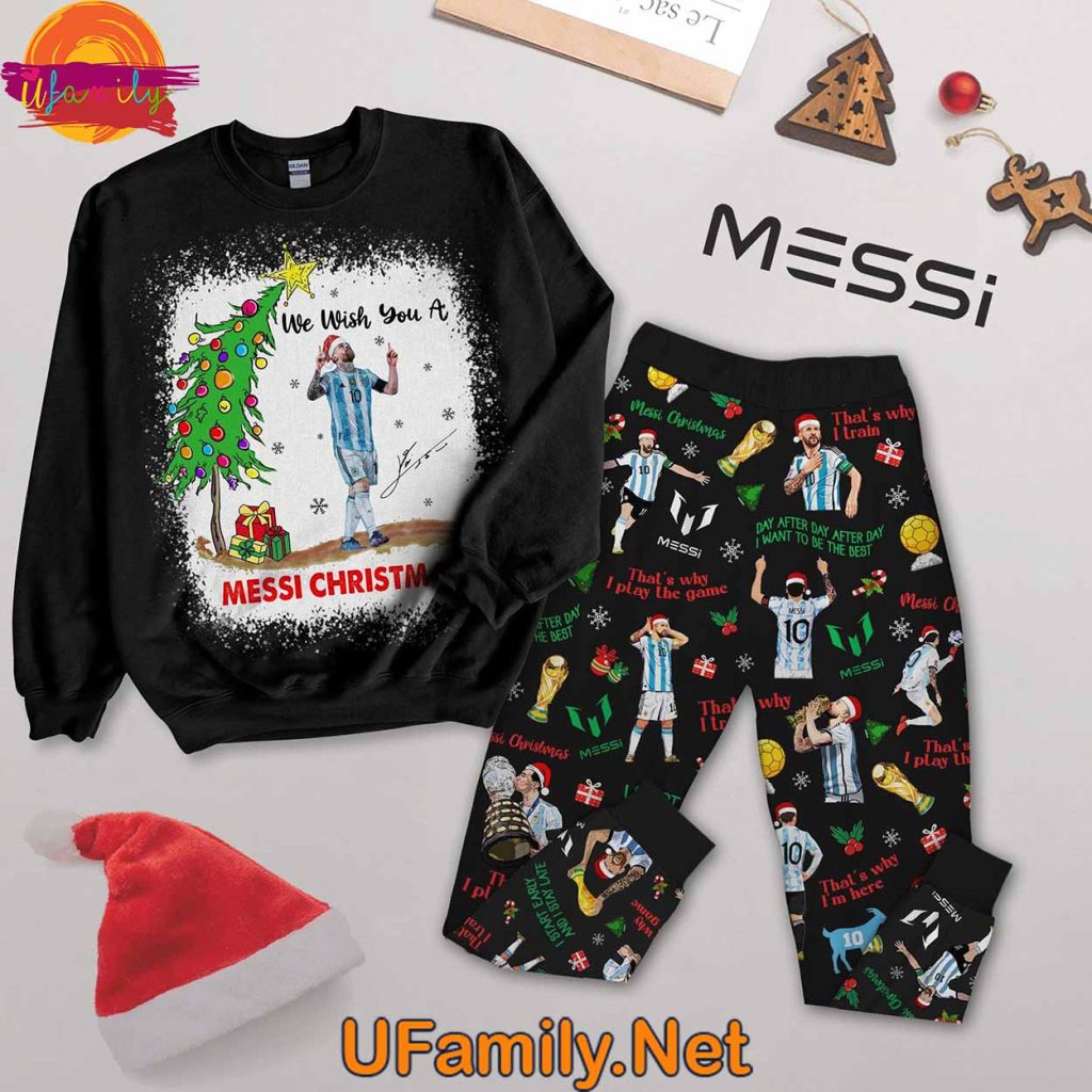 Lionel Messi Christmas Long Sleeve Pajama Set