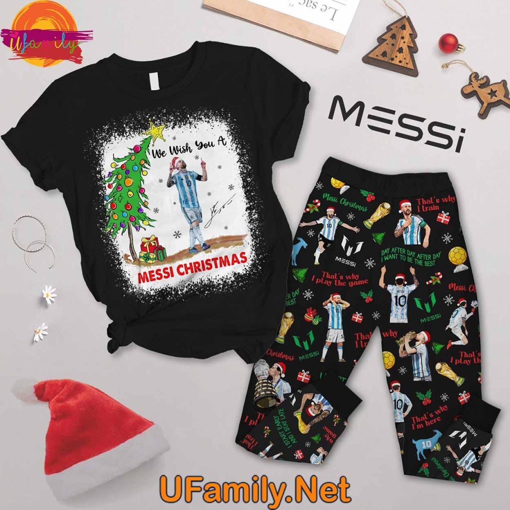 Lionel Messi Christmas T Shirt Pajama Set