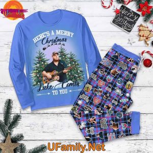 Luke Combs Long Sleeve Pajama Set Heres A Merry Christmas To You 1