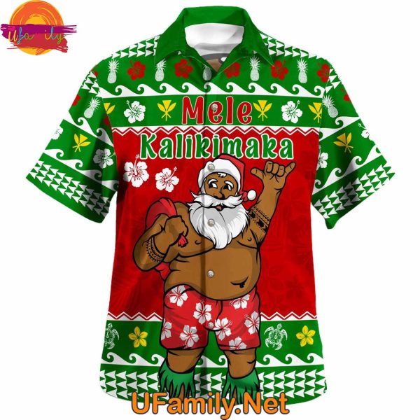 Mele Kalikimaka Santa Claus Christmas Hawaiian Shirt