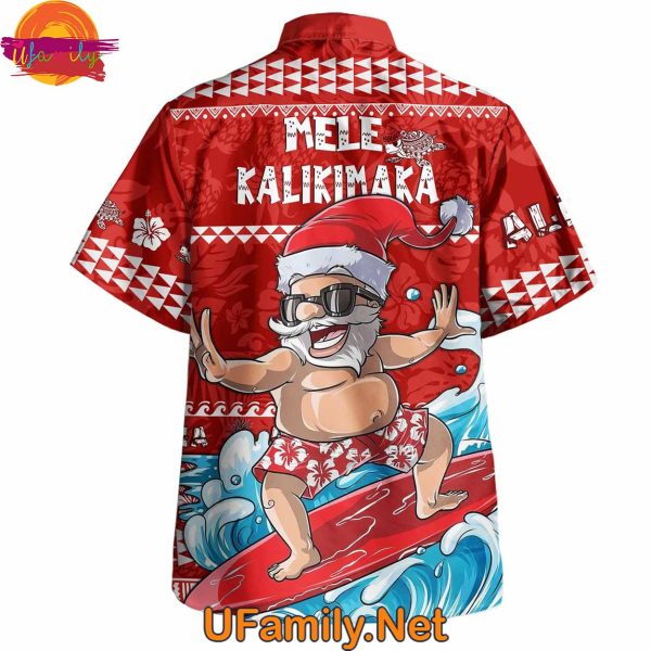 Mele Kalikimaka Santa Surfing Hawaiian Shirt