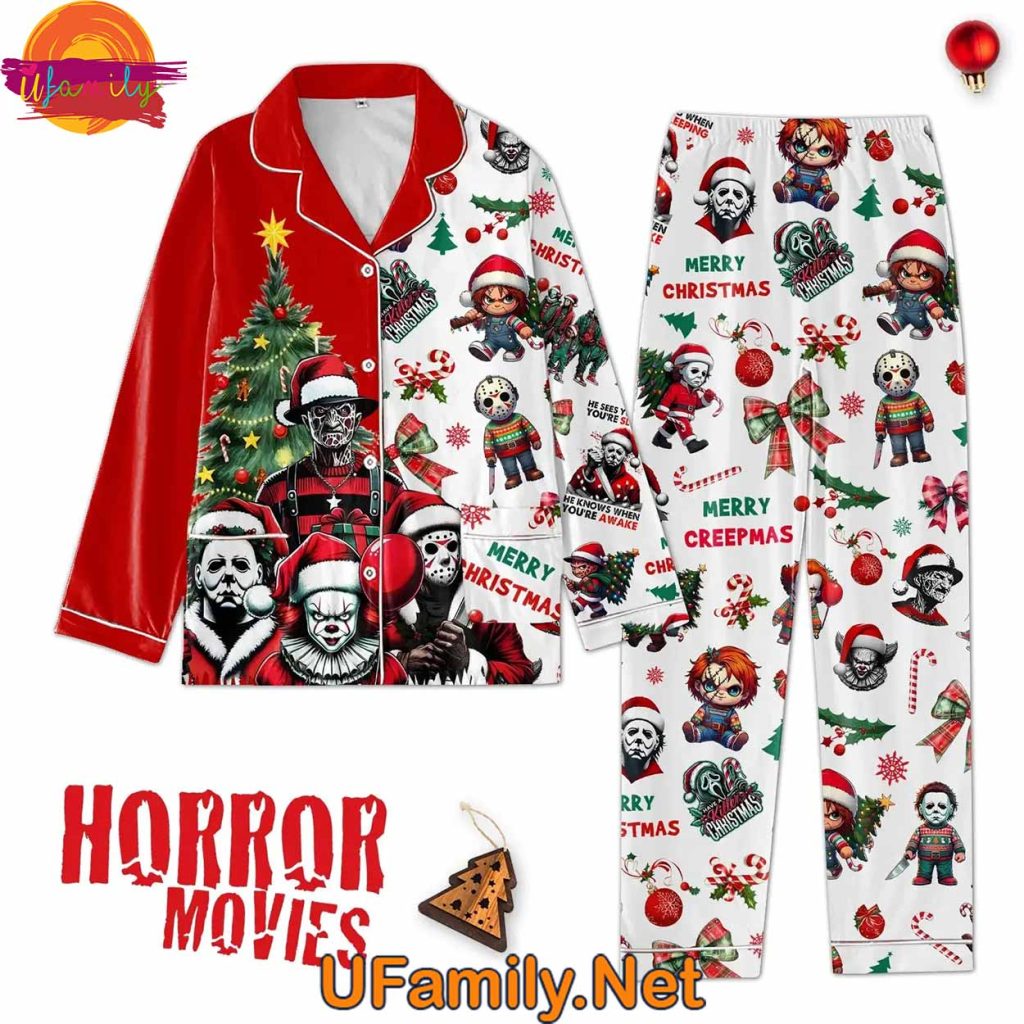 Merry Christmas Horror Movie Pajama Set For Family