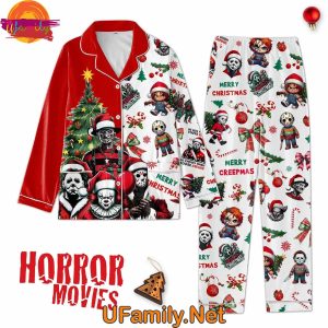 Merry Christmas Horror Movie Pajama Set For Family 1