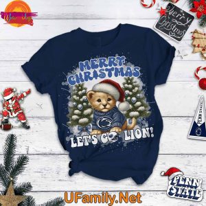 Merry Christmas Penn State Nittany Lions T Shirt Pajama 2