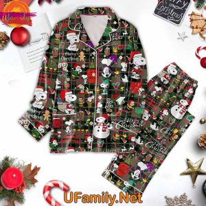 Merry Christmas Snoopy 2024 Pajama Set 1