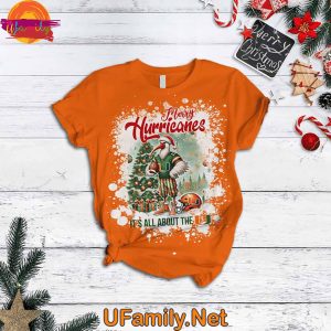 Miami Hurricanes Merry Christmas T Shirt Pajama 2