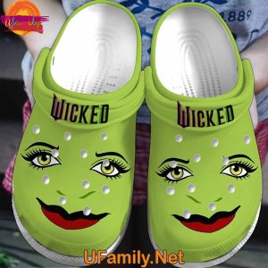 Movie Wicked Face Green Crocs Clogs