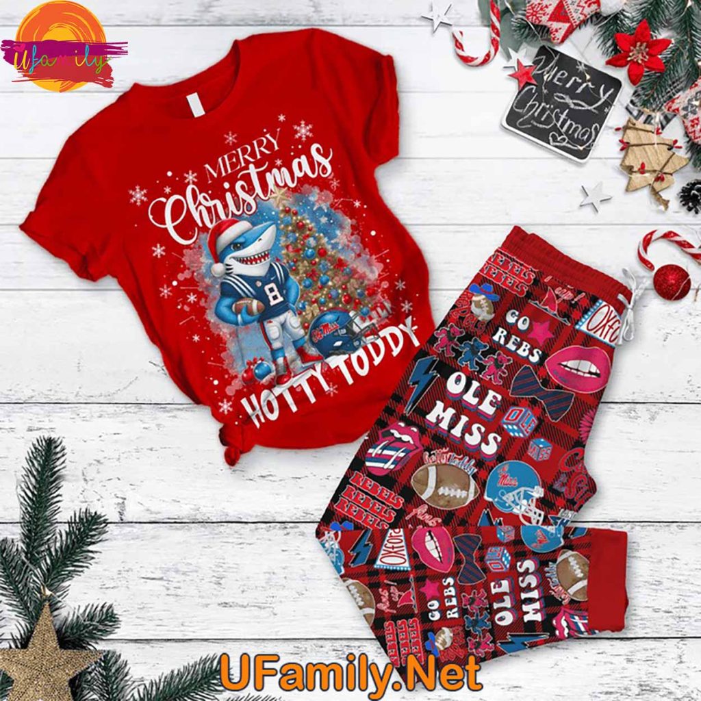 Ole Miss Hotty Toddy Merry Christmas T Shirt Pajama