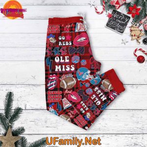 Ole Miss Hotty Toddy Merry Christmas T Shirt Pajama 3