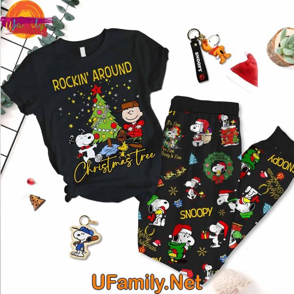 Rockin Around The Christmas Tree T Shirt Pajama Set