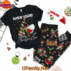 Rockin’ Around The Christmas Tree The Grinch T Shirt Pajamas