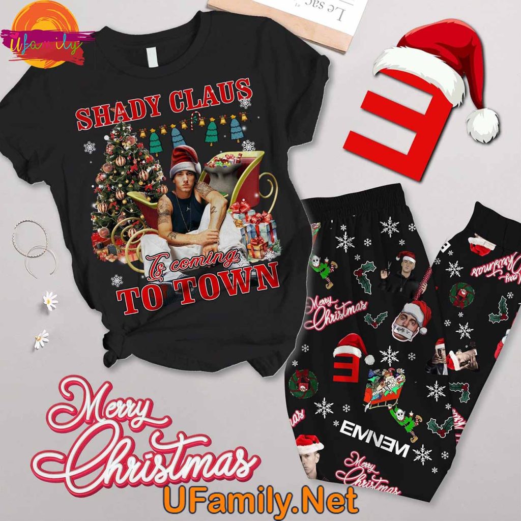 Santa Claus Is Comin' To Town Eminem T Shirt Pajama Set