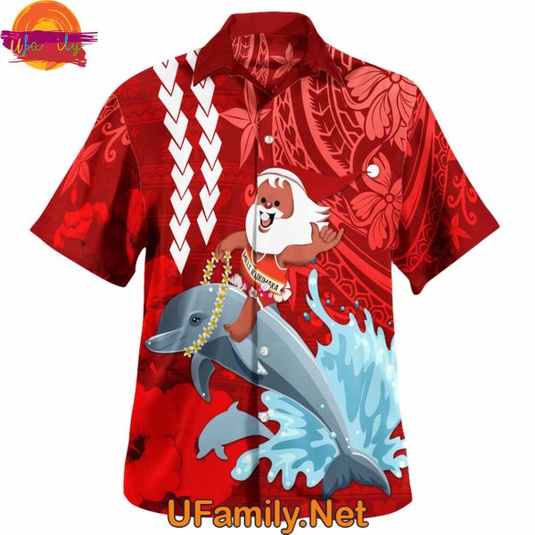 Santa Riding Dolphin Christmas Hawaiian Shirt