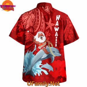 Santa Riding Dolphin Christmas Hawaiian Shirt 3