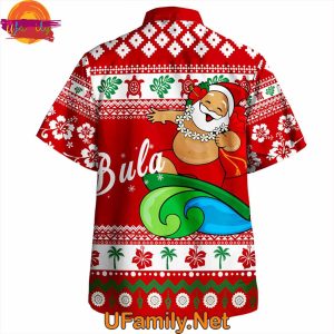 Surfing Santa Christmas Hawaiian Shirt