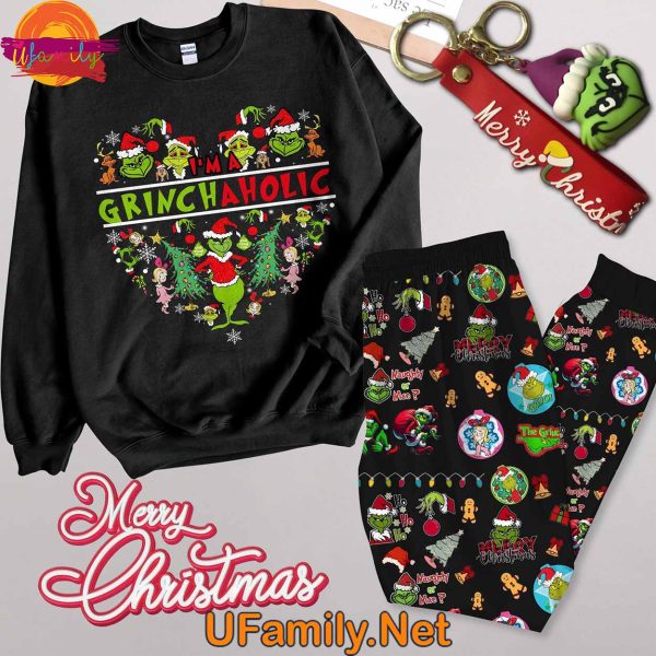 The Grinch I’m A Grinch Aholic Christmas Long Sleeve Pajama Set