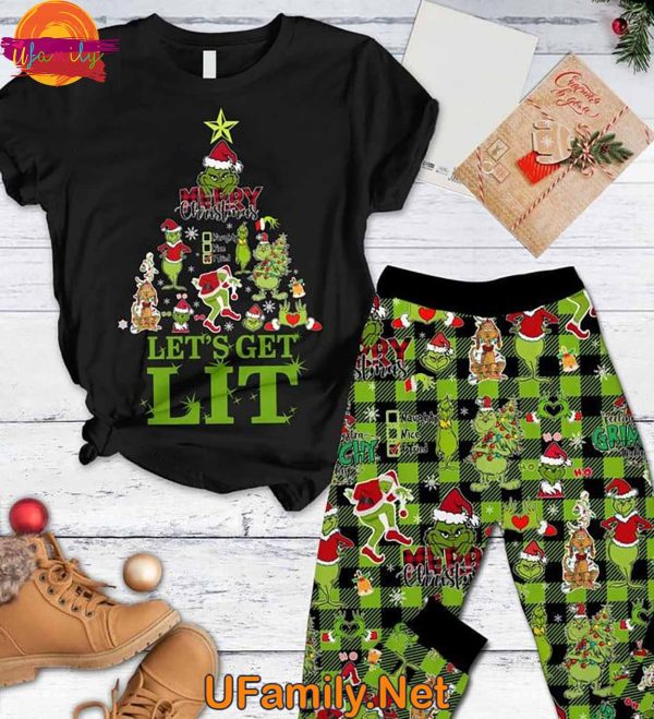 The Grinch Let’s Get Lit T Shirt Pajama Set