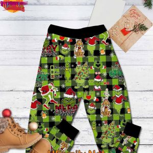 The Grinch Lets Get Lit T Shirt Pajama Set 3