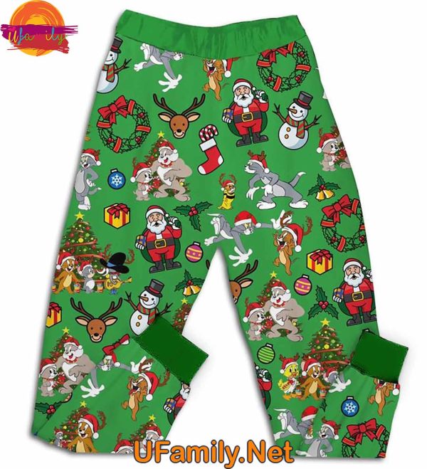 Tom And Jerry Christmas T Shirt Pajama Set